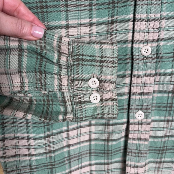 Denim & Supply Ralph Lauren Shirt Button Up Women’s Large Green Plaid Flannel - Picture 4 of 7